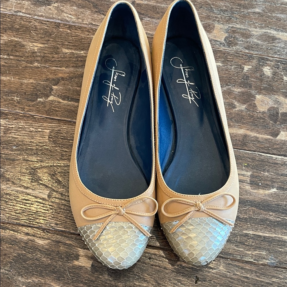 Shoes of Prey Cap Toe Ballet Flat Tan
